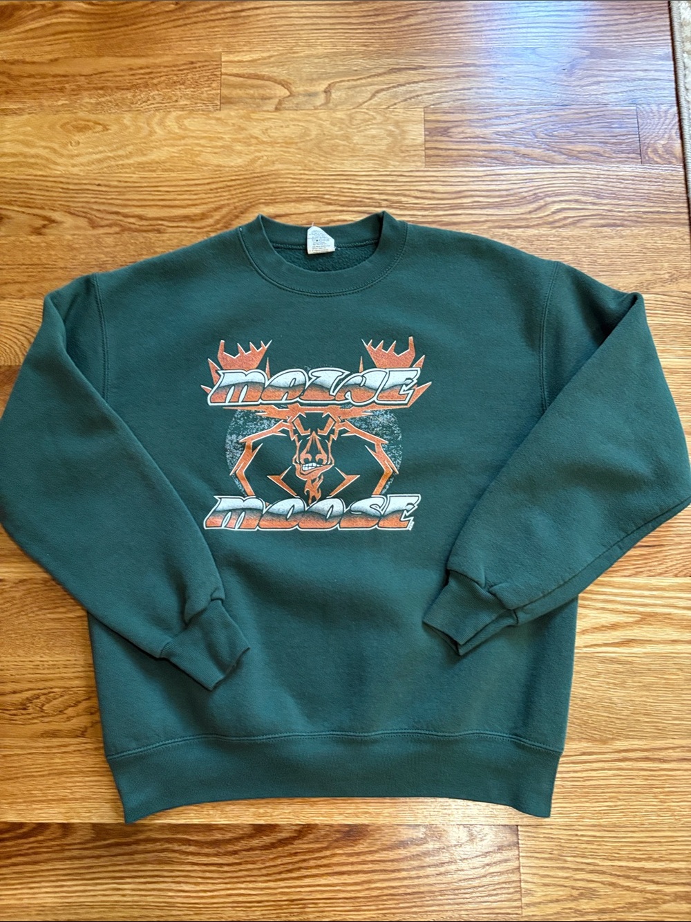Maine Moose Graphic Crewneck Sweatshirt - Dark Green women’s cotton blend Med